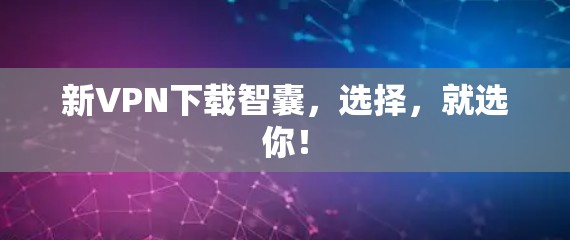 新VPN下载智囊,选择,就选你!