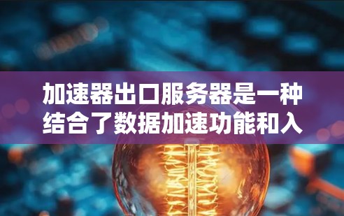 加速器出口服务器是一种结合了数据加速功能和入口服务器功能的网络设备,其在互联网中的作用主要包括以下几个方面 加速器出口服务器是一种结合了数据加速功能和入口服务器功能的网络设备,其在互联网中的作用主要包括以下几个方面