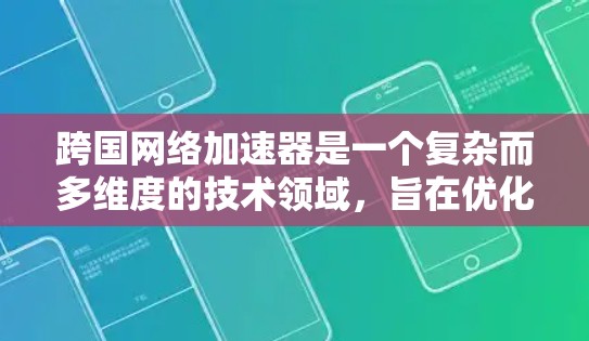跨国网络加速器是一个复杂而多维度的技术领域,旨在优化跨国范围内的数据传输效率和性能。以下是对该领域的详细分析和总结 跨国网络加速器是一个复杂而多维度的技术领域,旨在优化跨国范围内的数据传输效率和性能。以下是对该领域的详细分析和总结