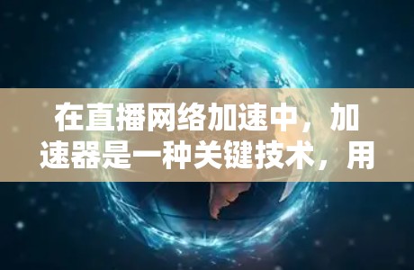 在直播网络加速中,加速器是一种关键技术,用于优化数据传输速度和网络性能。以下是关于加速器在直播网络加速中的应用和工作原理的详细解释 在直播网络加速中,加速器是一种关键技术,用于优化数据传输速度和网络性能。以下是关于加速器在直播网络加速中的应用和工作原理的详细解释