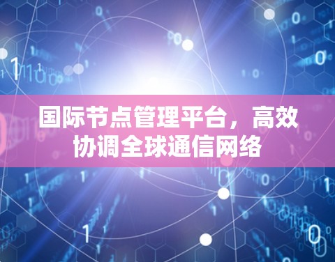 国际节点管理平台，高效协调全球通信网络